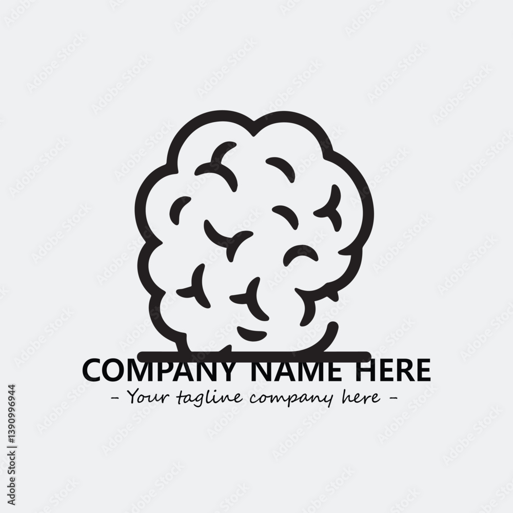 Brain illustration black and white for logo company vector image
Brain illustration black and white for logo company vector image