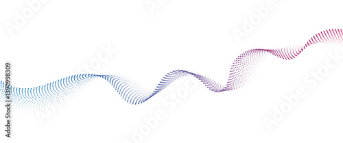 Obraz na płótnie Flowing Dot Wave halftone gradient pattern on transparent background
w salonie