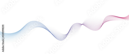 Obraz na płótnie Flowing Dot Wave halftone gradient pattern on transparent background
w salonie