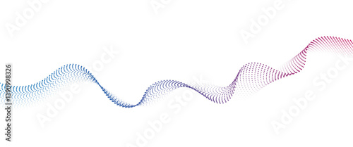 Obraz na płótnie Flowing Dot Wave halftone gradient pattern on transparent background
w salonie