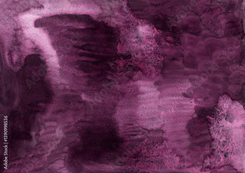 Obraz na płótnie Abstract watercolor background in shades of burgundy, plum, and violet. Textured hand painted wash with organic flow, soft gradients, and artistic brush strokes. Ideal for print and design. w salonie