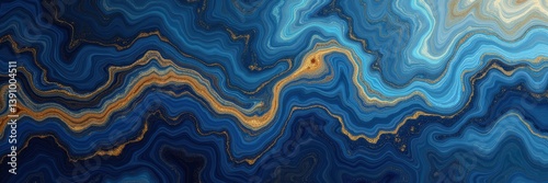 A stunning abstract design featuring swirling blue and gold tones, perfect for backgrounds, wallpapers, and modern art projects.