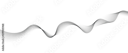 Obraz na płótnie Flowing Dot Wave halftone gradient pattern on transparent background
w salonie