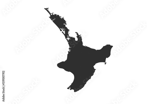 north island new zealand silhouette vector map