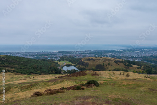 Wallpaper Mural Beautiful view from Arthur's Seat to Edinburgh and the surrounding landscape. Hiking in Scotland. Torontodigital.ca
