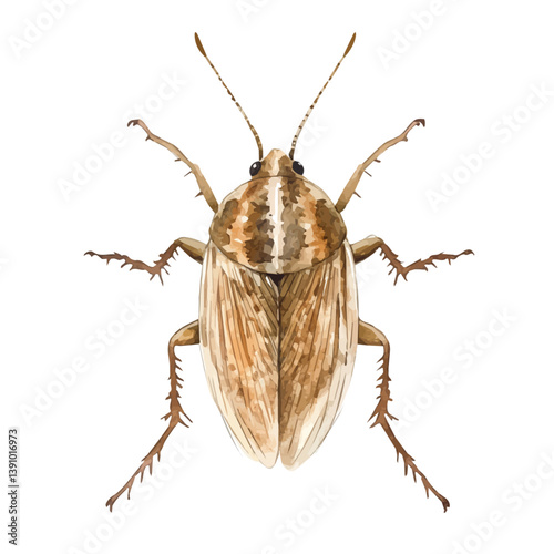 A watercolor painting of Louse, isolated on a white background. Louse vector

