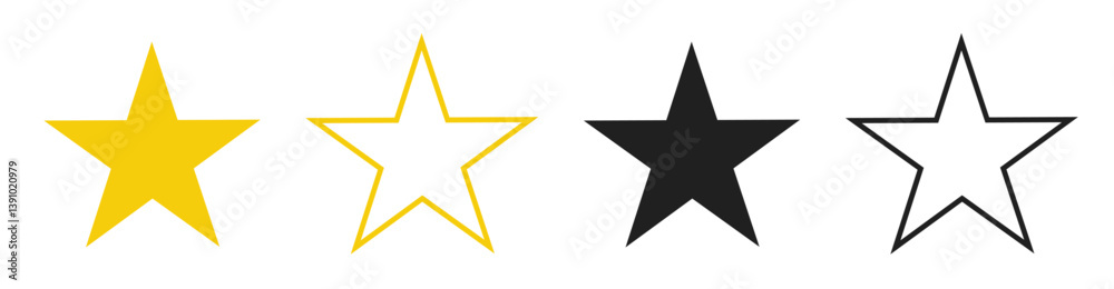 Star vector isolated icon. Stars vector icons. Stars collection. Golden Stars isolated on white background. Vector Star Star vector isolated icon. Stars vector icons. Stars collection. Golden Stars isolated on white background. Vector Star