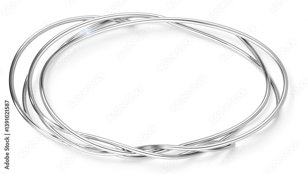 Circular silver wire frame, ideal for metal craft or industrial design backgrounds. Generative AI Circular silver wire frame, ideal for metal craft or industrial design backgrounds. Generative AI