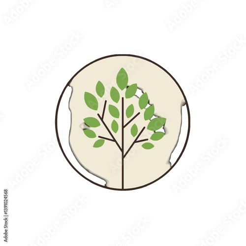 Tree growing on Earth, symbol of environmental protection and sustainability.