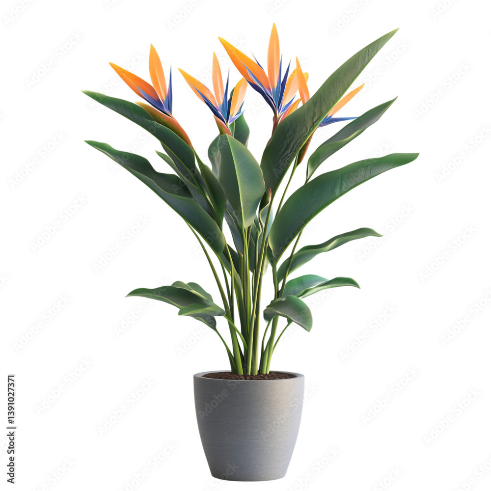 3D Potted Bird of Paradise Plant Isolated on Transparent Background 3D Potted Bird of Paradise Plant Isolated on Transparent Background