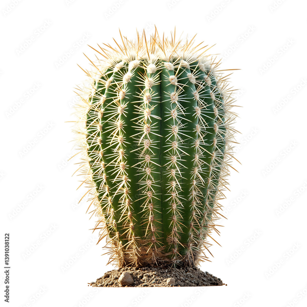 Single Old Man Cactus with Hair Like Spin Isolated on Transparent Background Single Old Man Cactus with Hair Like Spin Isolated on Transparent Background