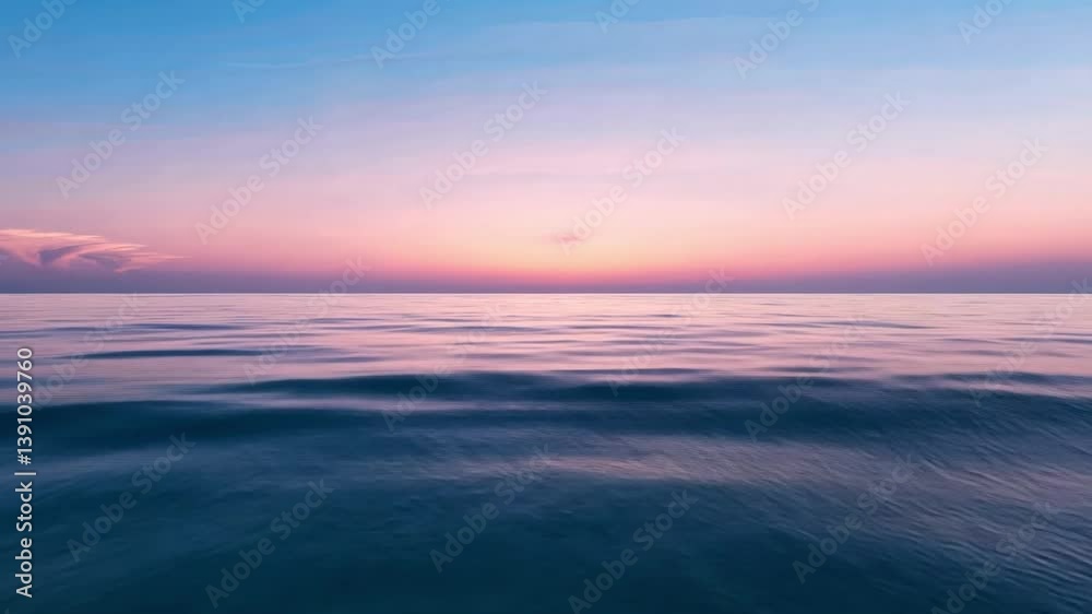 custom made wallpaper toronto digitalSerene ocean sunset with calm waters reflecting pink and blue hues in sky, creating tranquil atmosphere that evokes peace and relaxation on horizon.