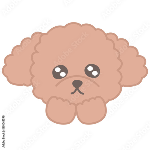 Webうるうるした瞳で見つめるトイプードルのベクターイラスト