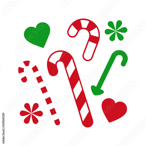 set of candy canes icon