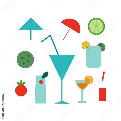 set of cocktails