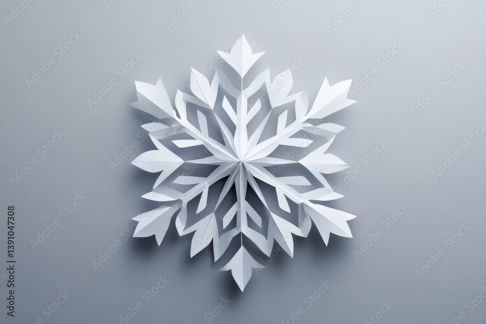 Elegant, symmetrical paper snowflake design