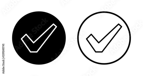 Check mark icon logo design. Tick mark sign and symbol