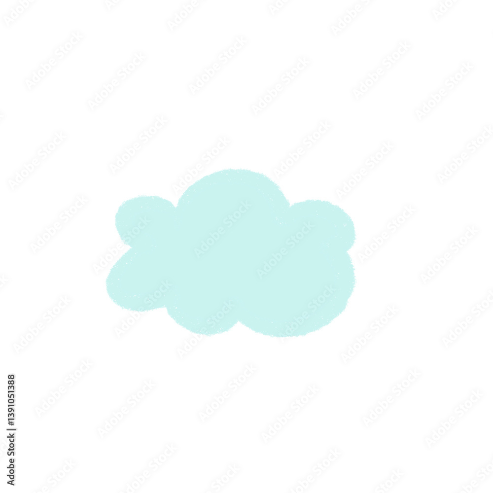 Pastel Blue Abstract Cloud Shape, Simple Minimalist Design Element Pastel Blue Abstract Cloud Shape, Simple Minimalist Design Element