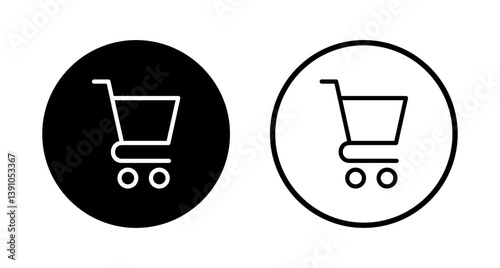 Shopping icon logo design. Shopping cart sign and symbol. Trolley icon