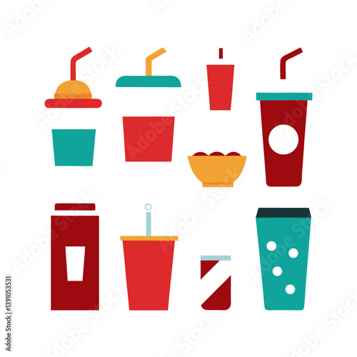 set of drinks and juice