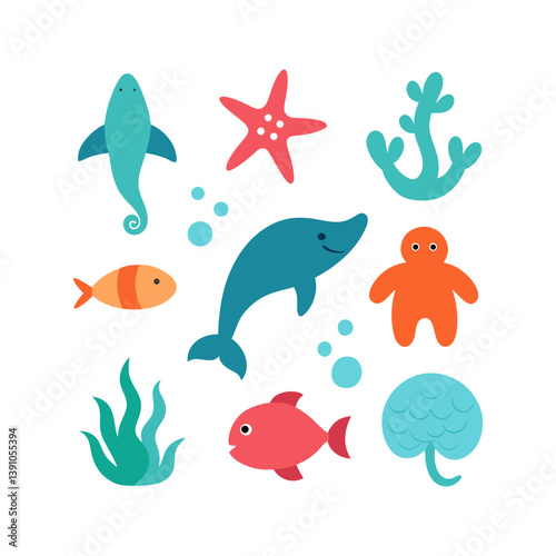 09-different-underwater-vector-element-set