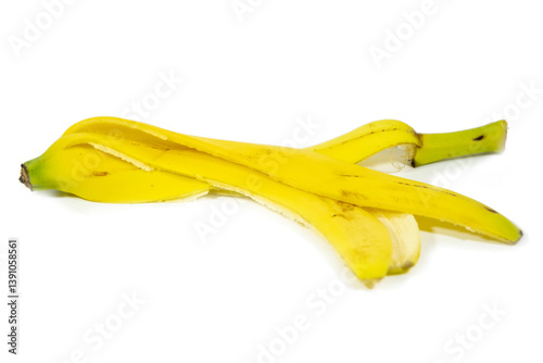 Obraz na płótnie Yellow banana skin isolated w salonie