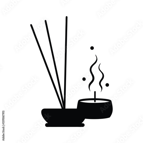  Aroma stick with stand vector art illustration