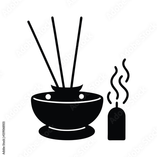  Aroma stick with stand vector art illustration