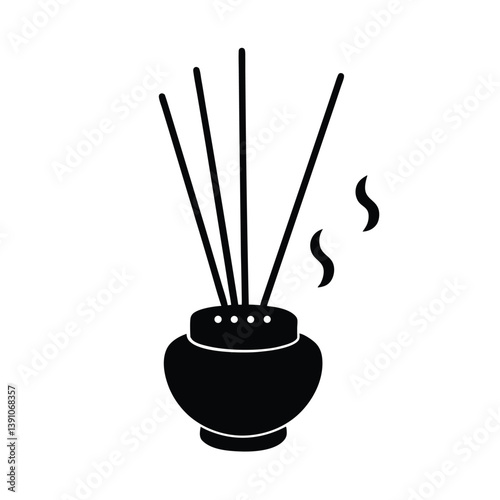  Aroma stick with stand vector art illustration
