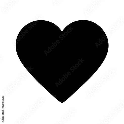Ícone de coração preto em vetor PNG ou SVG

