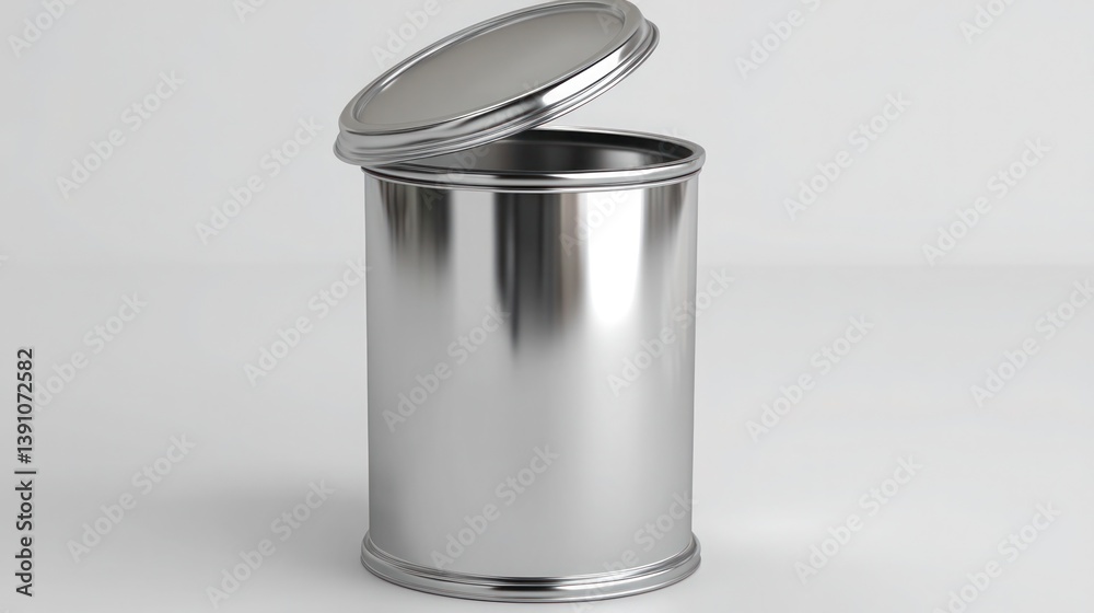 Reflective Simplicity: A Stainless Steel Trash Can Reflective Simplicity: A Stainless Steel Trash Can