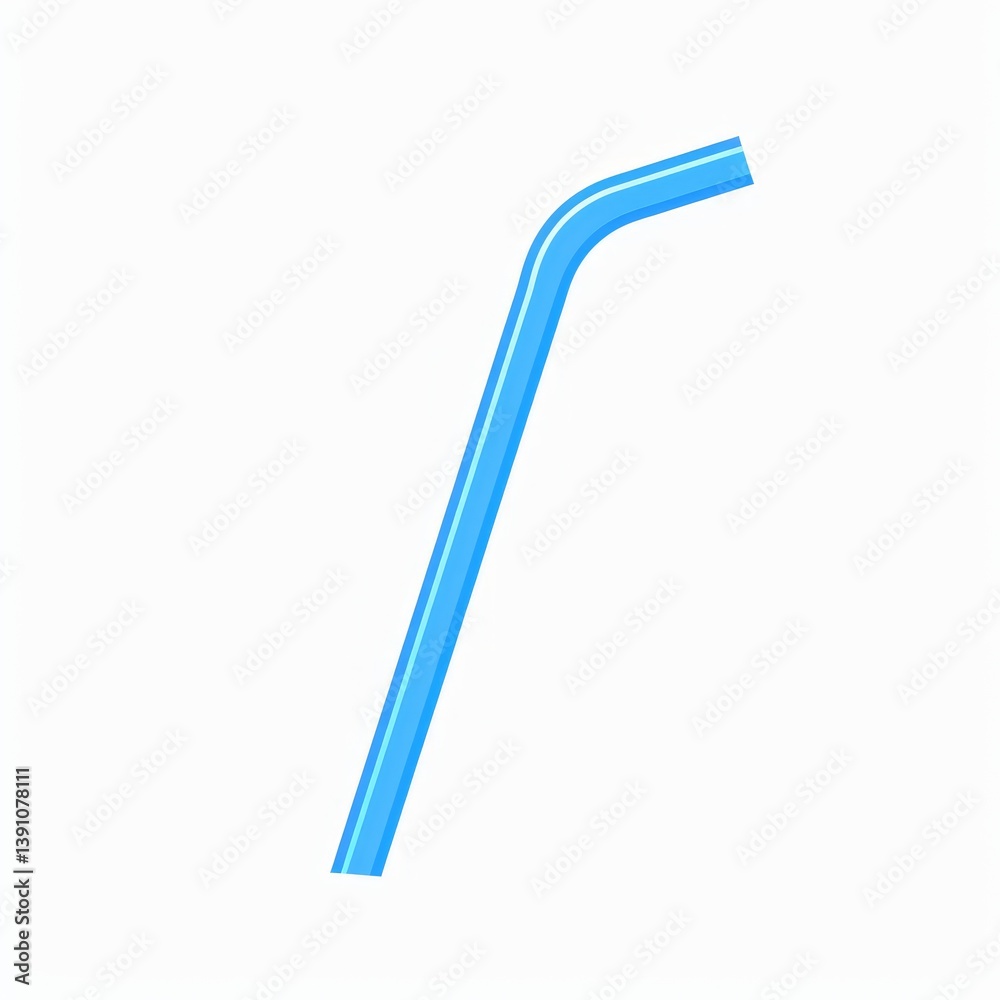 Light-blue drinking straw. A simple, light-blue drinking straw, angled to the right. It's a simple illustration Light-blue drinking straw. A simple, light-blue drinking straw, angled to the right. It's a simple illustration
