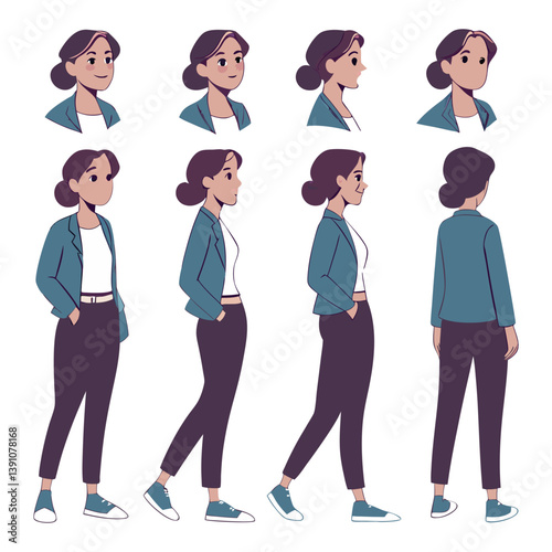 set of business people