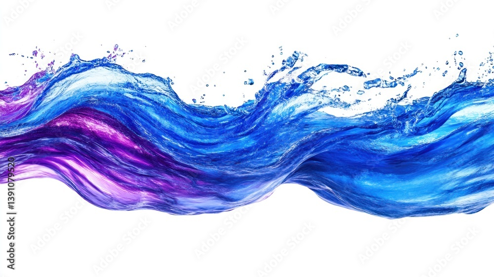 Beautiful flowing water in a gradient of blue and purple colors Beautiful flowing water in a gradient of blue and purple colors