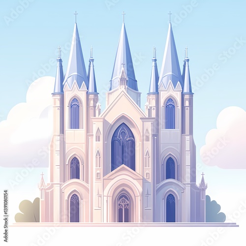 Gothic Cathedral Architecture: Iconic Skyline Landmark with Ornate Spires and Purposeful Design