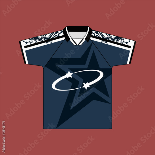 Vintage blokcore soccer jersey with a modern feel but still looks retro, in vector format