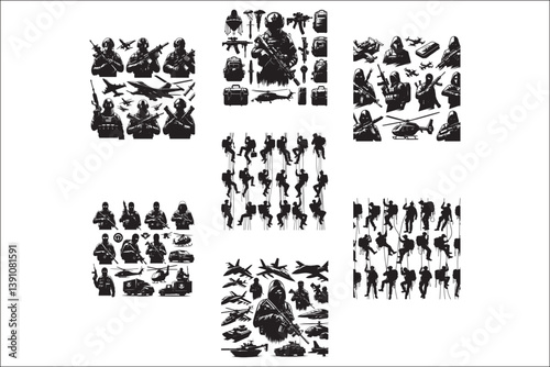 Shadow Stalker Ninja Commando Insignia: Tactical Warriors Vector Art