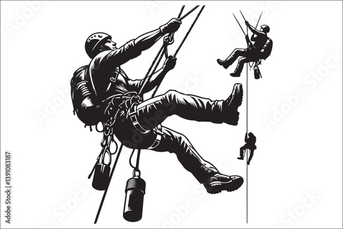 Shadow Stalker Ninja Commando Insignia: Tactical Warriors Vector Art