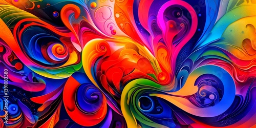 abstract colorful background with flowers
