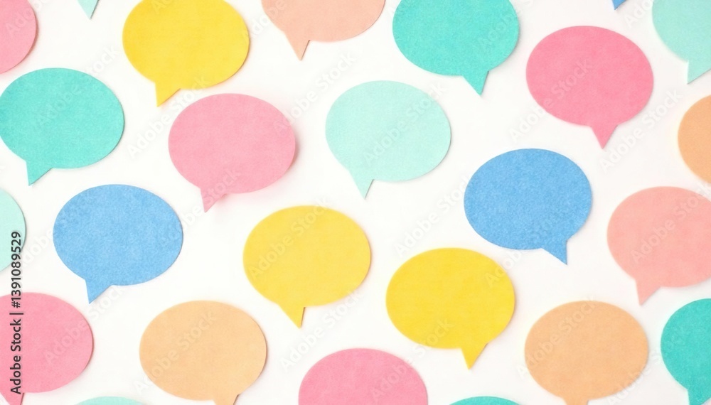 Seamless pastel speech bubble pattern on white background , geometric, design element Seamless pastel speech bubble pattern on white background , geometric, design element