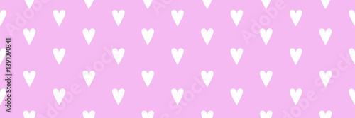 Hearts, web banner, seamless patern