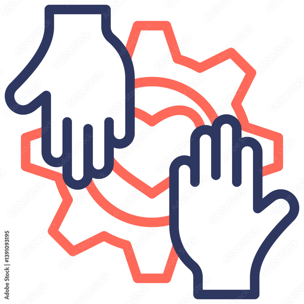 Fototapeta premium Help and Support Icon Symbol Outline Color