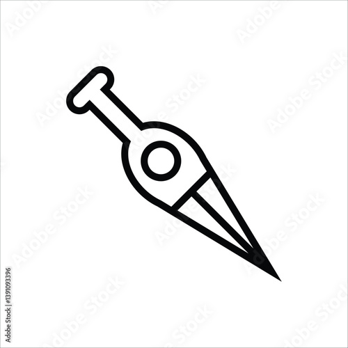 kunai vector icon line template