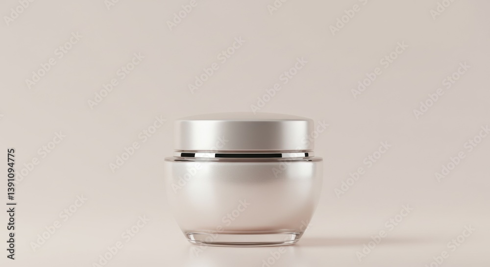 Elegant Cream Jar Mockup on Soft Background for Cosmetic Product Elegant Cream Jar Mockup on Soft Background for Cosmetic Product