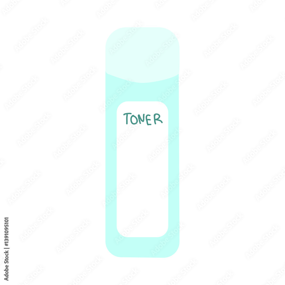 Pastel Green Toner Bottle Icon, Skincare Product Illustration Pastel Green Toner Bottle Icon, Skincare Product Illustration
