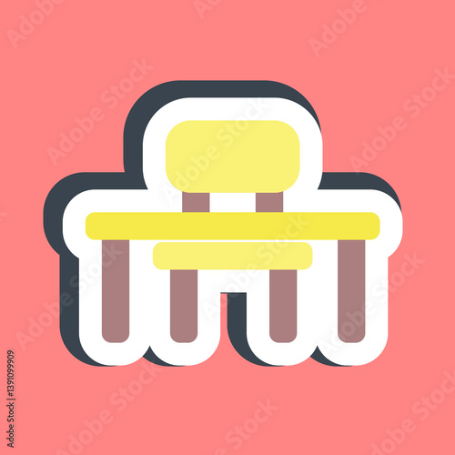 Sticker desk. School and education elements. Good for prints, posters, logo, advertisement, infographics, etc.