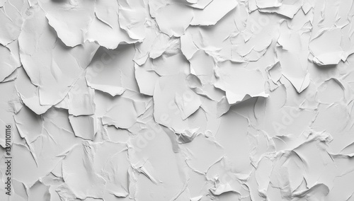 Textured white surface with cracked, uneven layers