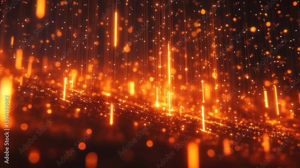 Fototapeta premium A mesmerizing display of glowing particles creating a dynamic, energetic atmosphere.