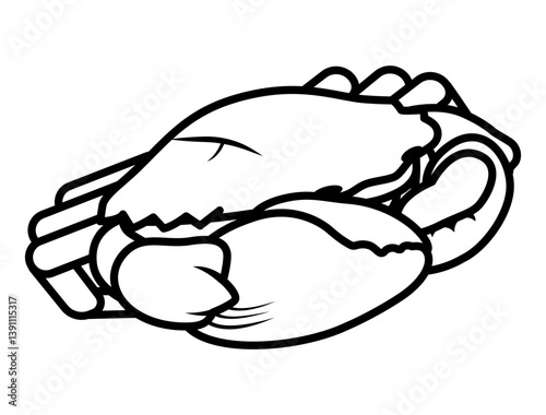 Boiled crab claws icon with shell intact representing seafood freshness and delicacy.