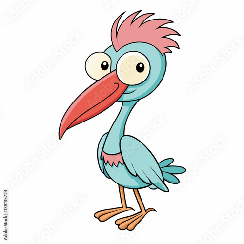 cartoon stork with a bird